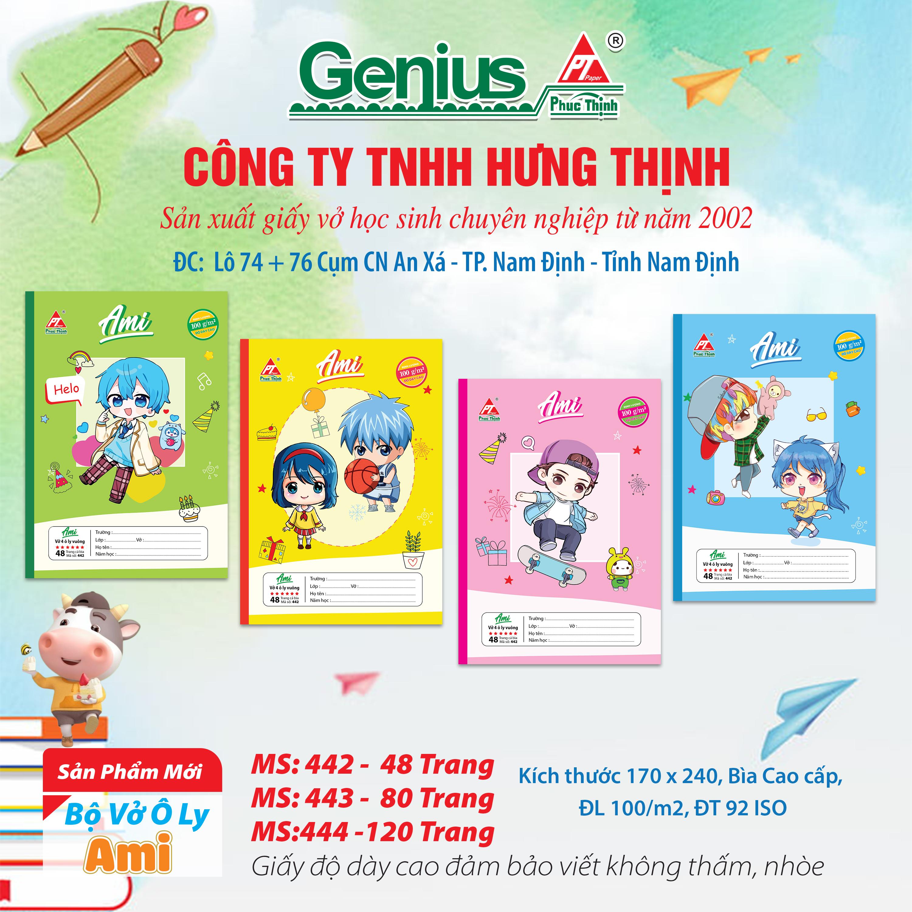 Vở ô ly ghim gáy-AMI