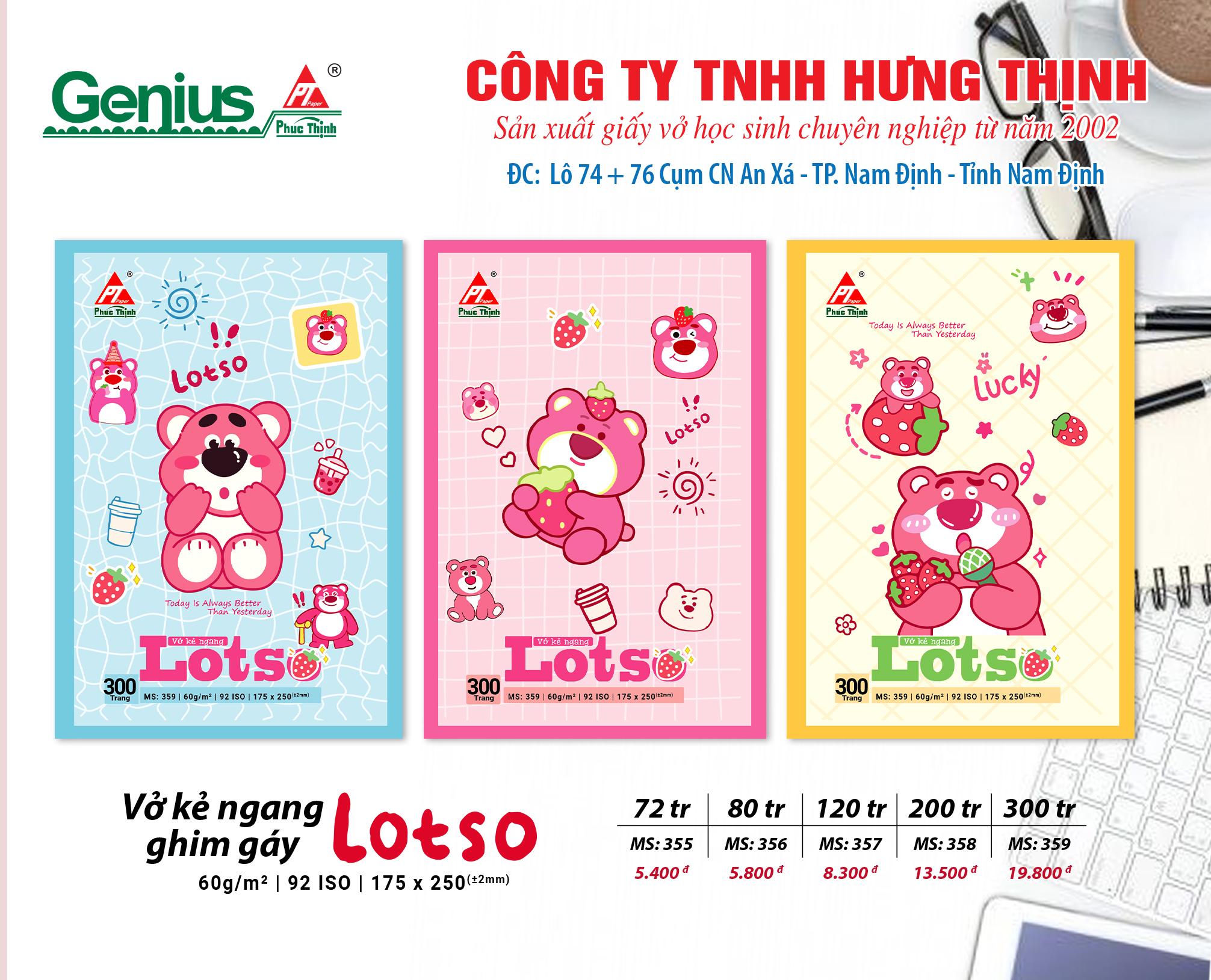 Vở kẻ ngang ghim gáy lotsto