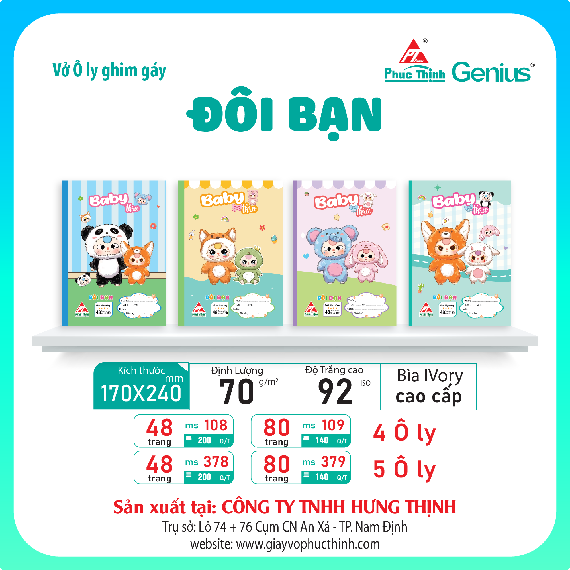 Vở ô ly Đôi Bạn